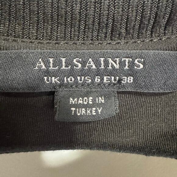 ALLSAINTS Molly Ribbed Open Back Long Sleeve Midi Dress Size 6 - Picture 10 of 13